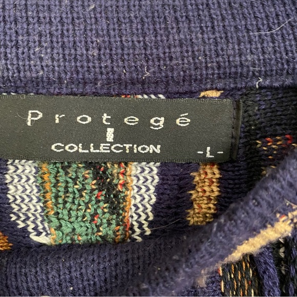 VTG Protege Coogi STYLE 3D Textured Multi Color Sweater Biggie Cosby BHM  Sz L - Picture 3 of 3